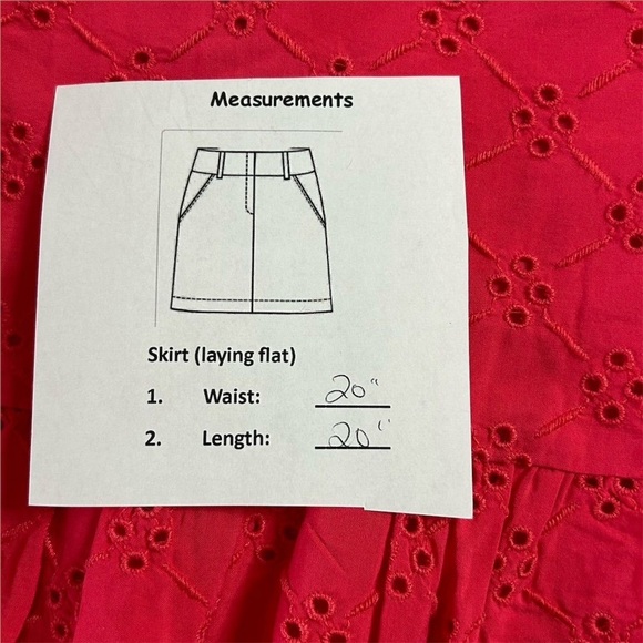 Loft Plus Size 14 eyelet flounce hem skirt Pink A-Line Ruffle Knee Length Skirt - Picture 10 of 10